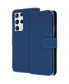 Accezz Wallet Softcase Booktype voor de Samsung Galaxy S21 Ultra - Donkerblauw