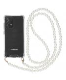 Backcover met koord - Parels voor de Samsung Galaxy A52 (5G) / A52 (4G) - Transparant