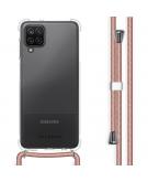 Backcover met koord voor de Samsung Galaxy A12 - Rosé Goud