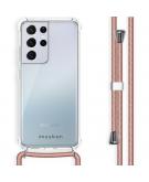 Backcover met koord voor de Samsung Galaxy S21 Ultra - Rosé Goud