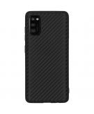 Carbon Softcase Backcover voor de Samsung Galaxy A41 - Zwart