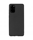 Carbon Softcase Backcover voor de Samsung Galaxy S20 Plus - Zwart