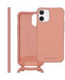 Color Backcover met afneembaar koord voor de iPhone 12 Mini - Peach