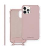 Color Backcover met afneembaar koord voor de iPhone 12 (Pro) - Roze