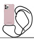 Color Backcover met koord voor de iPhone 12 (Pro) - Roze