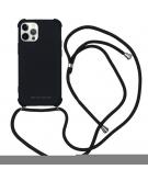 Color Backcover met koord voor de iPhone 12 (Pro) - Zwart