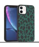 Design voor de iPhone 12 Mini hoesje - Luipaard - Groen / Zwart