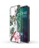 Design voor de iPhone 12 (Pro) hoesje - Jungle - Groen / Roze