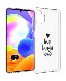 Design voor de Samsung Galaxy A32 (5G) hoesje - Live Laugh Love - Zwart