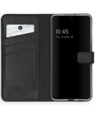 Echt Lederen Booktype voor de Samsung Galaxy S21 Plus - Zwart