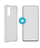 iMoshion Anti-Shock Backcover + Premium Glass Screenprotector voor Galaxy S20 - Transparant