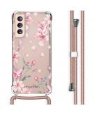 iMoshion Design hoesje met koord voor de Samsung Galaxy S21 - Bloem - Roze
