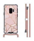 iMoshion Design hoesje met koord voor de Samsung Galaxy S9 - Grafisch Koper - Roze / Goud