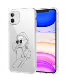 iMoshion Design hoesje voor de iPhone 11 - Abstract Vrouw - Zwart