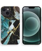 iMoshion Design hoesje voor de iPhone 13 Mini - Marmer - Gebroken Blauw