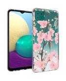 iMoshion Design hoesje voor de Samsung Galaxy A22 (5G) - Bloem - Roze / Groen