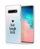 iMoshion Design hoesje voor de Samsung Galaxy S10 - Live Laugh Love - Zwart