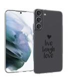 iMoshion Design hoesje voor de Samsung Galaxy S22 Plus - Live Laugh Love - Zwart