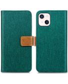 iMoshion Luxe Canvas Booktype iPhone 13 - Groen