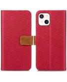 iMoshion Luxe Canvas Booktype iPhone 13 - Rood