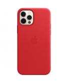 Leather Backcover MagSafe voor de iPhone 12 (Pro) - Red