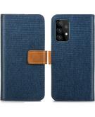Luxe Canvas Booktype voor de Samsung Galaxy A52 (5G) / A52 (4G) - Donkerblauw