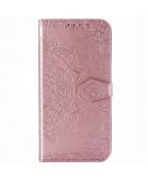 Mandala Booktype voor de iPhone 12 6.1 inch - Rosé Goud