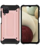 Rugged Xtreme Backcover voor de Samsung Galaxy A12 - Rosé Goud