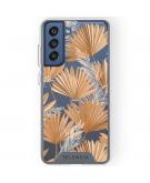 Selencia Zarya Fashion Extra Beschermende Backcover Galaxy S21 FE - Palm Leaves