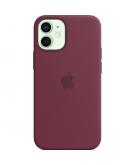 Silicone Backcover MagSafe voor de iPhone 12 Mini - Plum