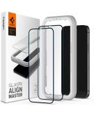 Spigen AlignMaster Full Cover Screenprotector 2 Pack  voor de iPhone 12 (Pro)